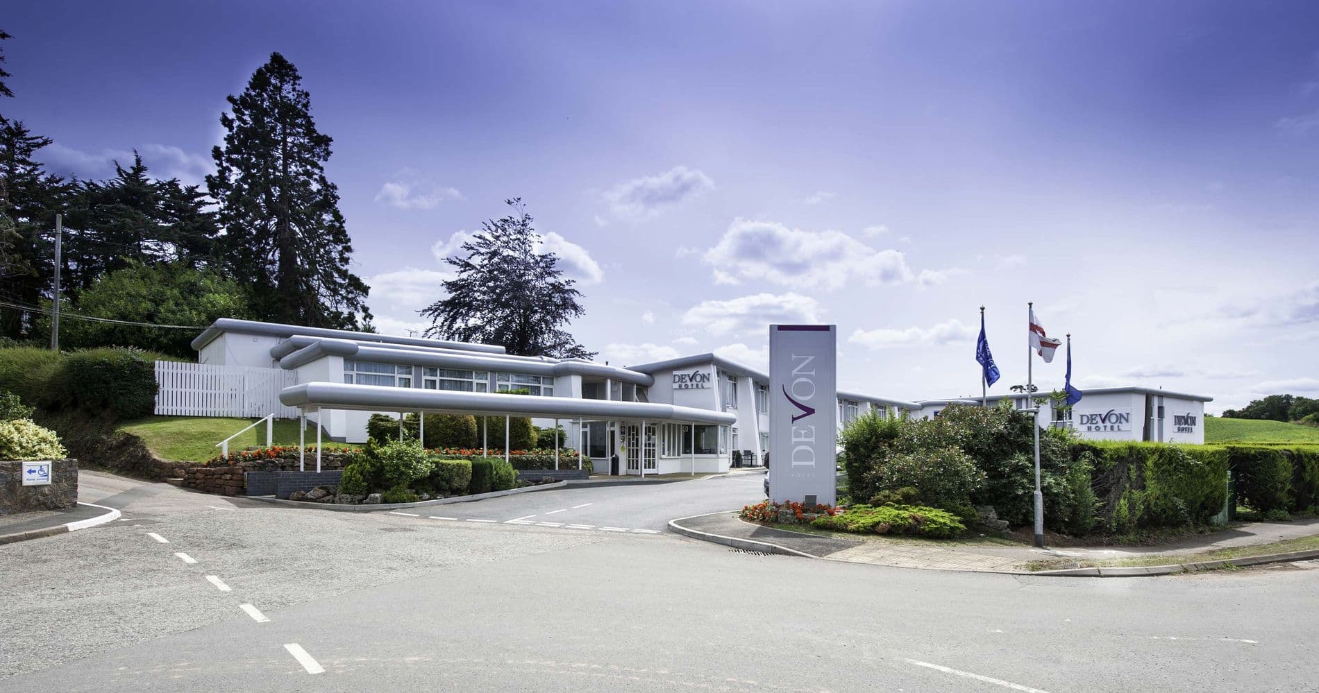 The Devon Hotel at dusk
